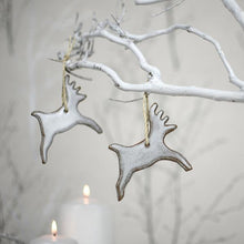 Charger l&#39;image dans la galerie, Ceramic Reindeer Decoration in snow white